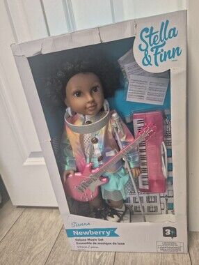 Stella & Finn Newberry Deluxe Doll with Instruments, Sienna Music, 18-in